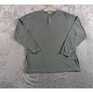 VTG J.Crew Oarsman Henley Shirt Large Green Faded Long Sleeve Relaxed Fit